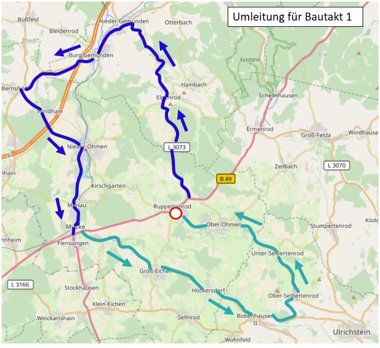 Fahrbahninstandsetzung An Der B 49 In Der Ortsdurchfahrt Mücke ...