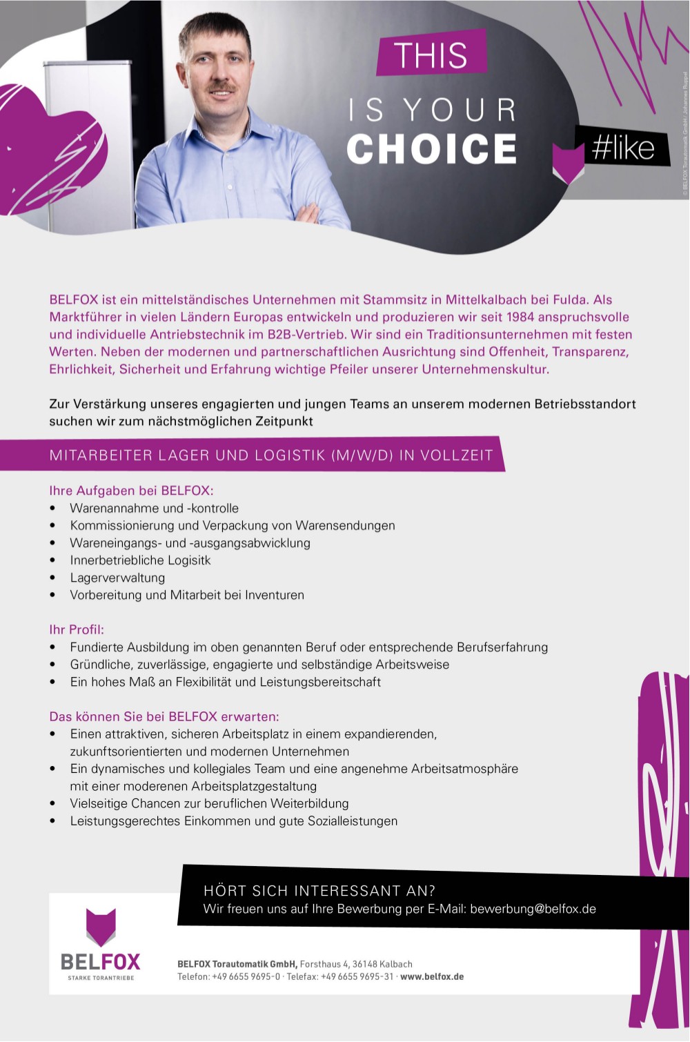 Mitarbeiter Lager u. Logistik (m/w/d)