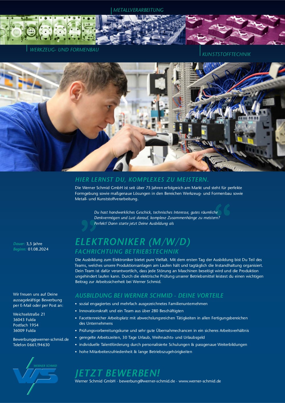 Ausbildung zum Elektroniker für die Fachrichtung Betriebstechnik (m/w/d)