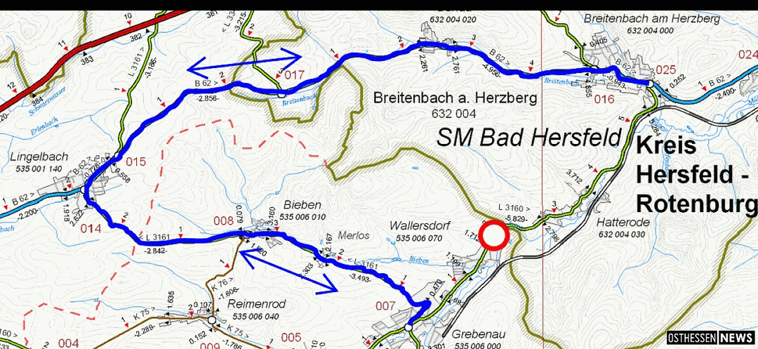 Straßenbauarbeiten auf der L 3160 zwischen Grebenau/Wallersdorf