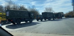 Bundeswehr-Konvoi auf A66-Rastplatz Distelrasen gesichtet