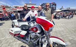 DRK Fulda mit Harley Police-Einsatzmotorrad auf den Sylter Harley-Days