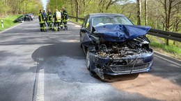 Schwerer Unfall auf der B27 Höhe Döllbach mit fünf Verletzten