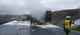 Lkw-Brand auf der A66: Vollsperrung dauerte etliche Stunden