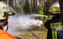Gieseler Forst steht in Flammen: Blaulichtorganisationen üben den Ernstfall