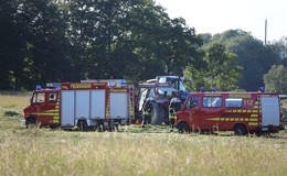 Schnell gelöscht: Traktor beim Heu machen in Brand geraten