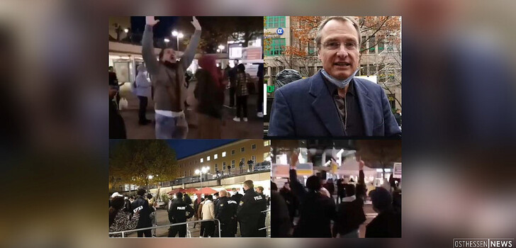 Szenen vom 31.10.2020: Das Pax Europa-Mitglied Michael Stürzenberger (oben rechts) sprach am Bahnhofsvorplatz -zur Unzufriedenheit einiger Anwesenden