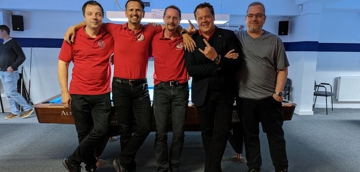 Die SG Johannesberg II: von links Daniel Dimitrov, Rüdiger Barth, Alexander Hoffmann, Arik Reiter und Jörg Söder