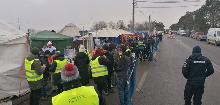 Eindrücke an der Grenze. Einige Mitglieder vom Verein der Köche konnten bereits in den vergangenen Tagen erste Eindrücke sammeln. Mit dabei: Viele emotionale Momente.