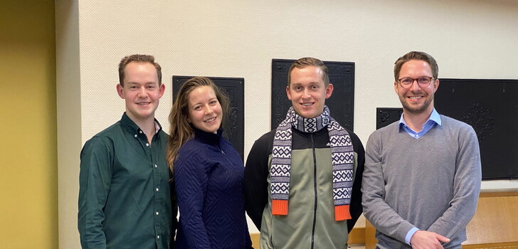 Leiteten das Seminar der Jungen Union zur Digitalisierung: Bezirksvorsitzender Lukas Kaufmann, seine Stellvertreter Julia Henke und Johannes Kreuzer sowie Referent Dr. Felix Zeidler