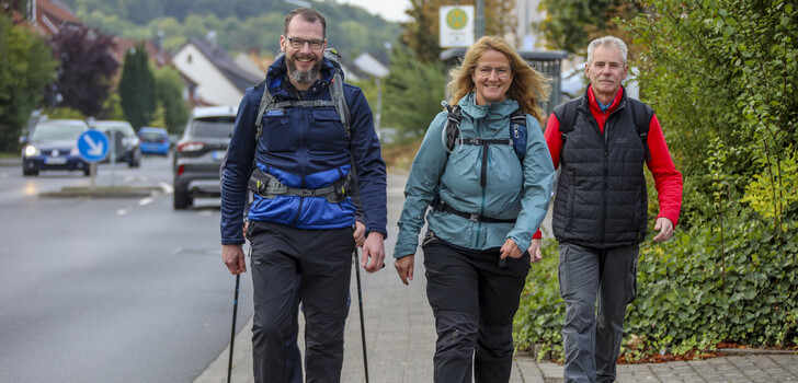 Von Fulda nach Burghaun: Kriminalkommissarin Sandra Köhler mit Ralf Veenker von der Fuldaer Polizei (links) und Erwin Reinl von der IPA