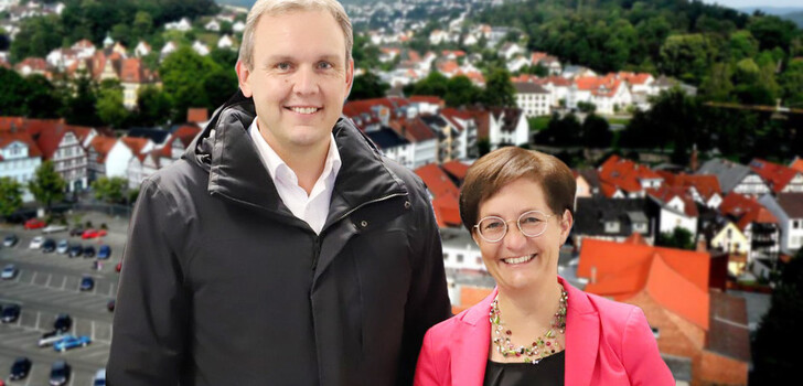 Anke Hofmann und Karsten Vollmar treten bei der Bürgermeister-Stichwahl am 2. Oktober gegeneinander an.