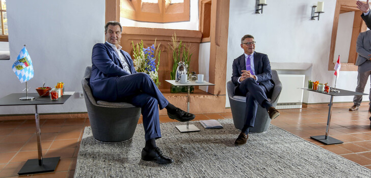 Bayerns Ministerpräsident Markus Söder (CSU) und Hessens Ministerpräsident Boris Rhein (CDU).
