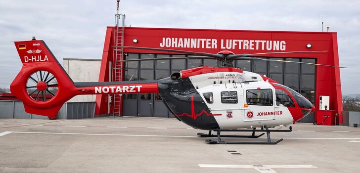 Am Mittwochmorgen wurde der neue Rettungshubschrauber H 145 von Airbus Helicopters in Dienst gestellt.